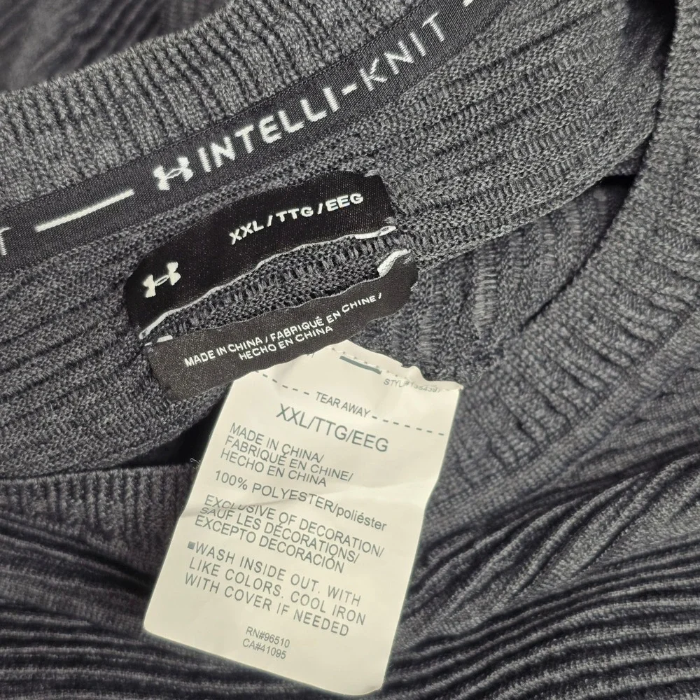 Under Armour Intelli-Knit Shirt Long Sleeve Men XXL Gray Ribbed Performance Gorp